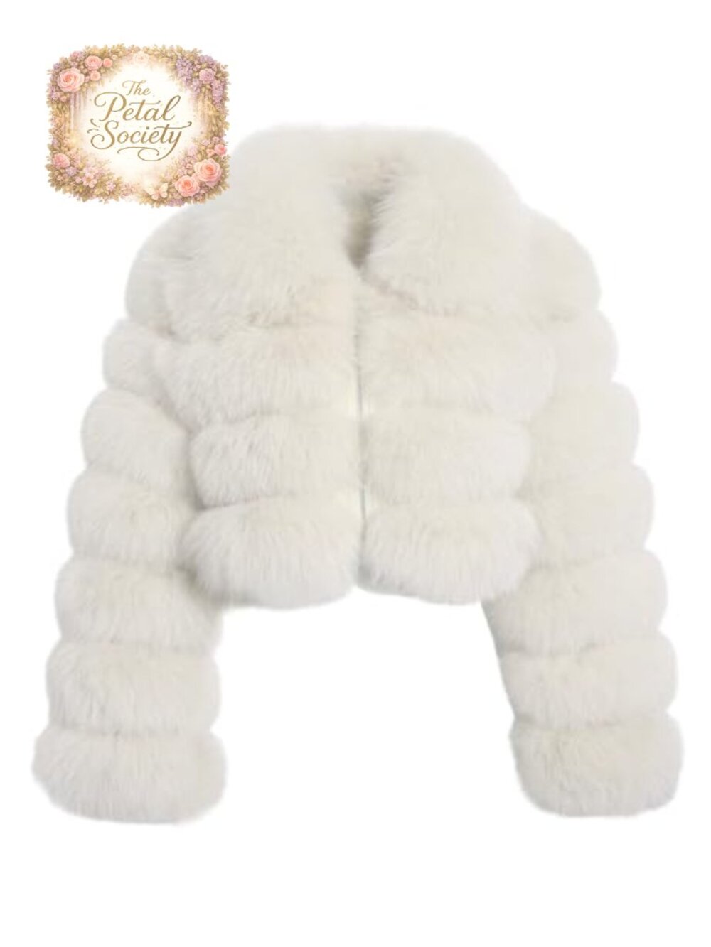 Faux Fur Cropped Puffer Jacket Zip Up Winter Warm Fuzzy Coat